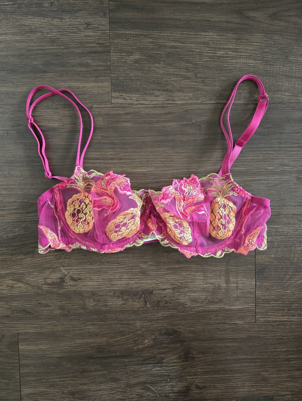 Simone Perele Pink Lace Embroidered Lingerie Bra 34C
